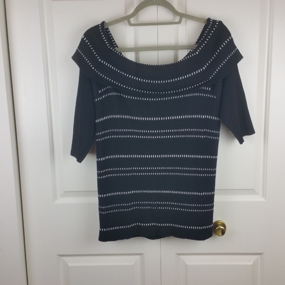 Lane Bryant Striped Black Ribbed Sweater 18/20 EUC - Picture 3 of 8